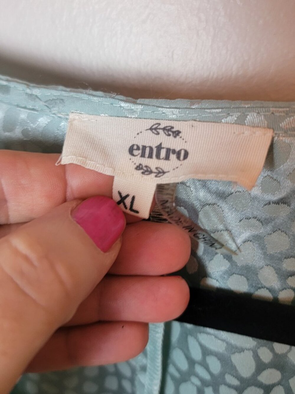 Entro Babydoll Dress XL Blue Satin V-Neck Flowy Tiered Boutique Chic - Picture 6 of 12